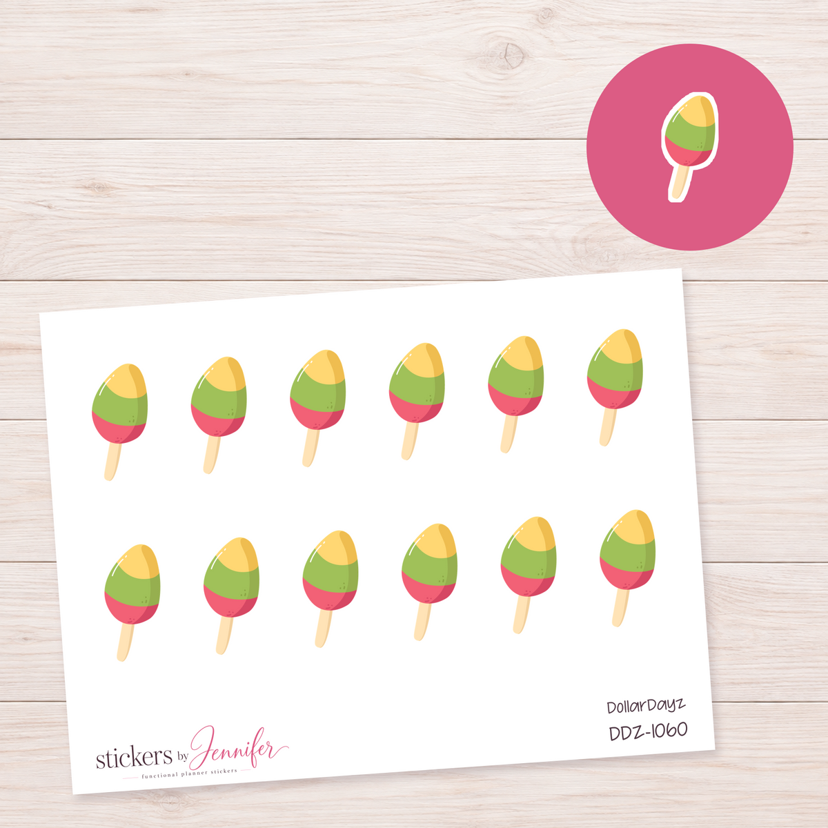 Rainbow Ice Pop Planner Stickers | DDZ-1060
