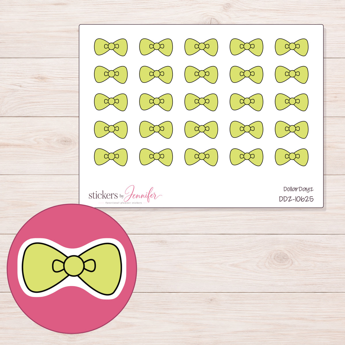 DDZ-10625 planner sticker sheet with enlarged sticker detail