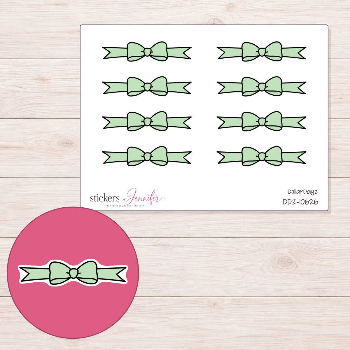 DDZ-10626 planner sticker sheet with enlarged sticker detail