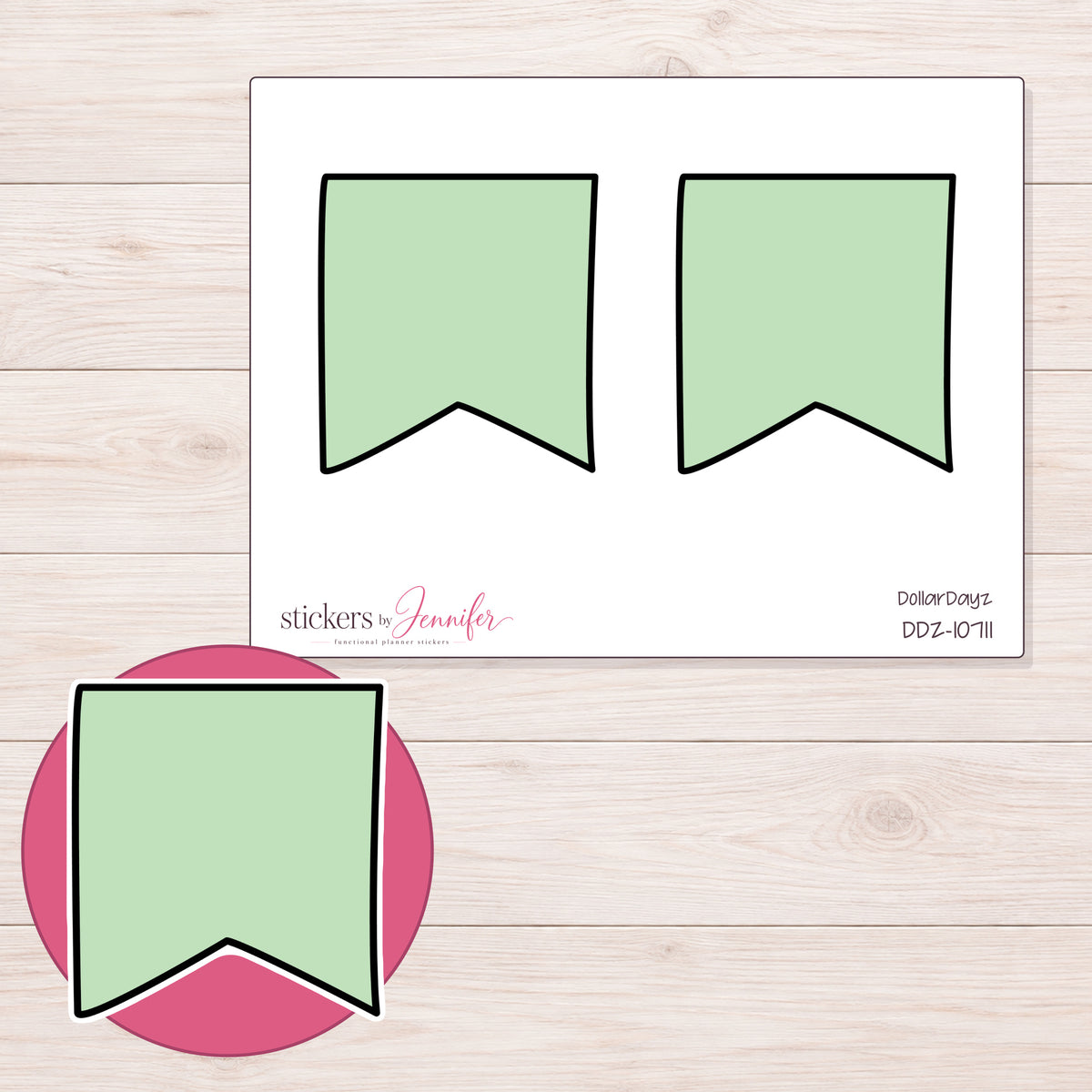 DDZ-10711 planner sticker sheet with enlarged sticker detail