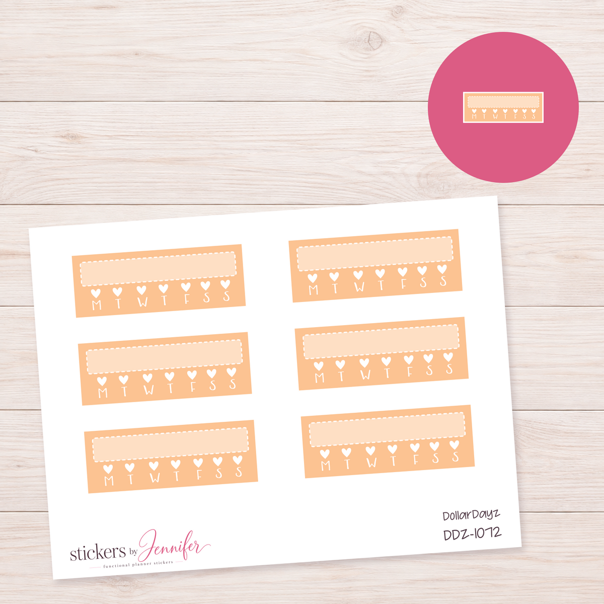 Peach Weekly Habit Tracker Planner Stickers | DDZ-1072