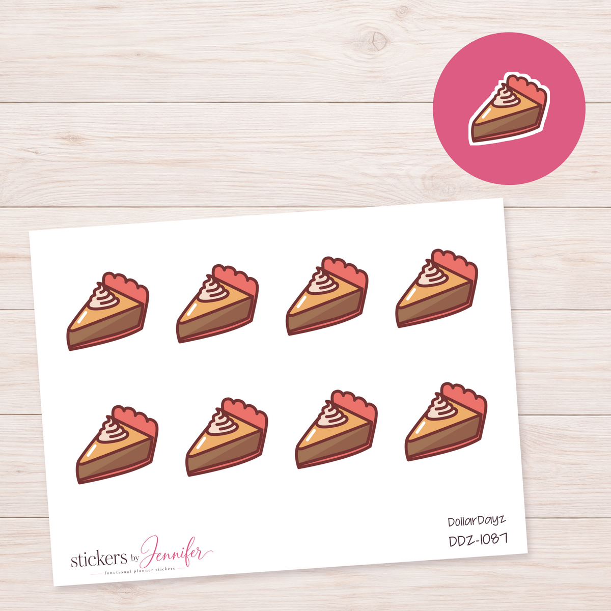 Pumpkin Pie Slice Planner Stickers | DDZ-1087