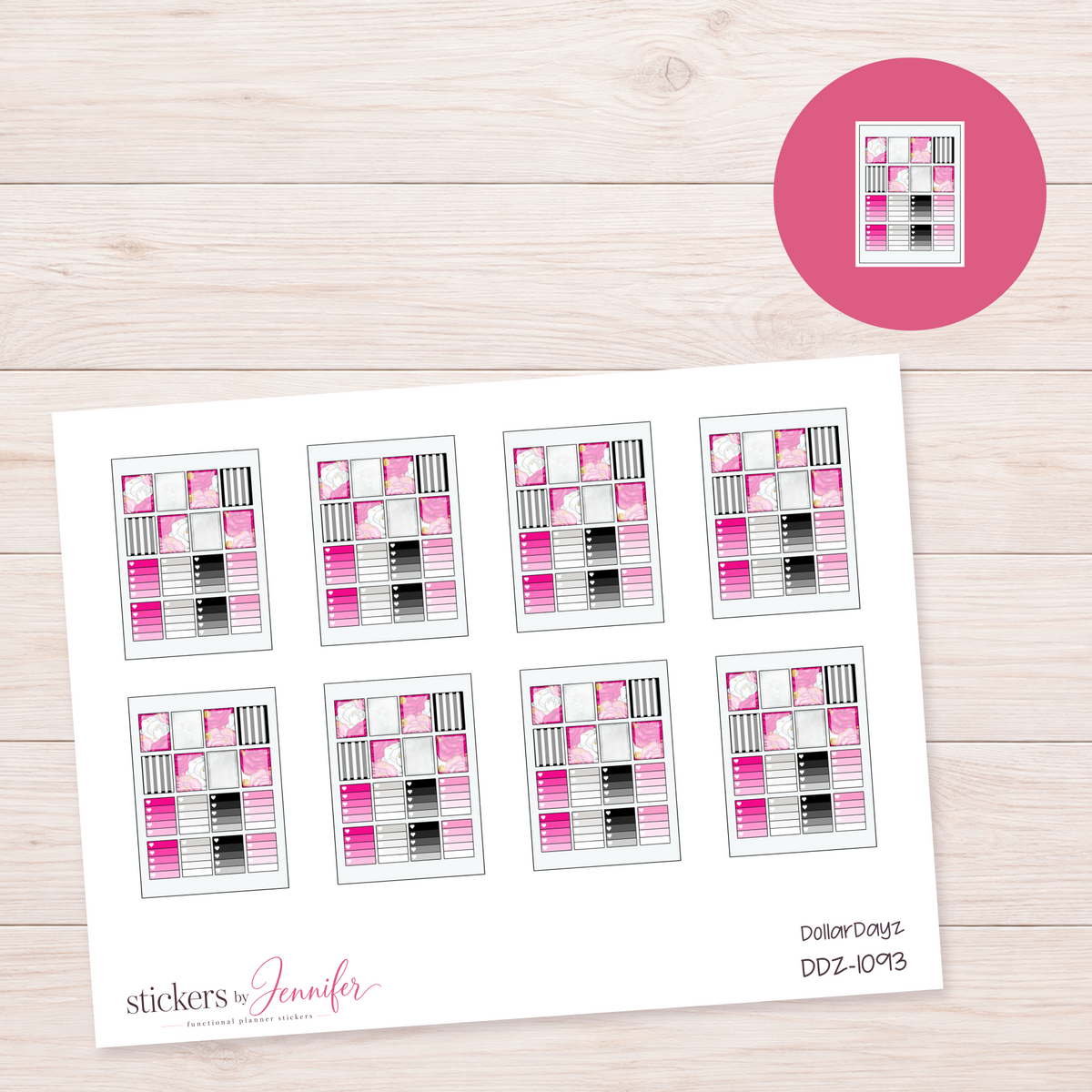 Pink Planner Sticker Sheet Planner Stickers | DDZ-1093