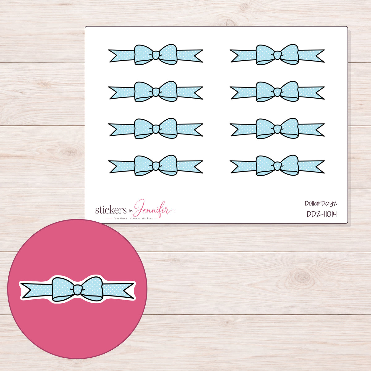 DDZ-11014 planner sticker sheet with enlarged sticker detail