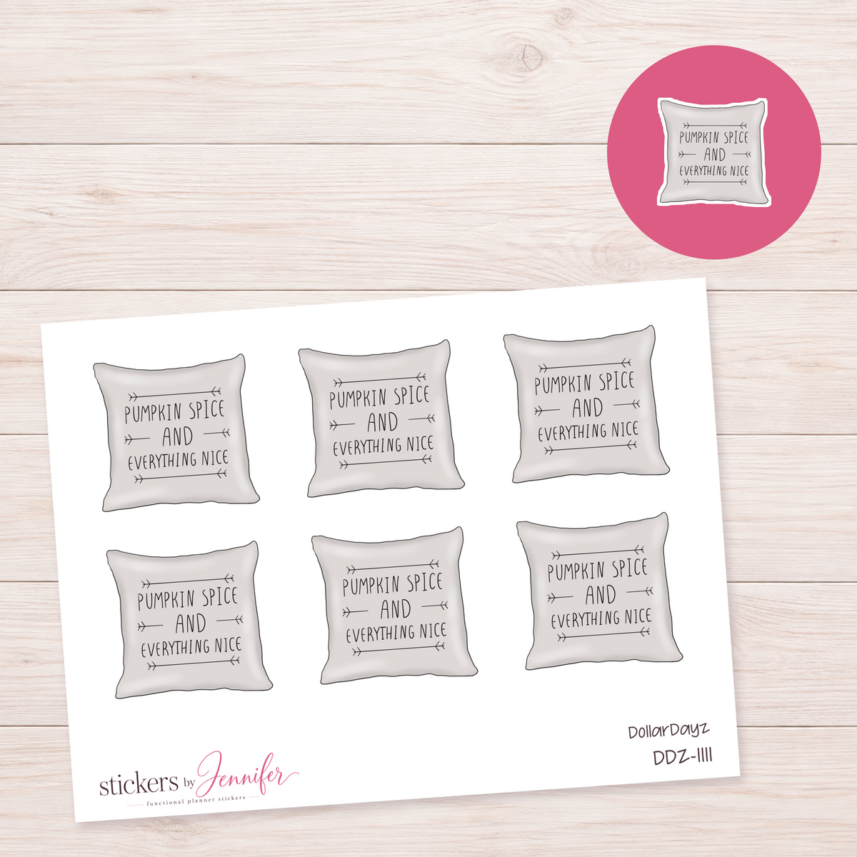 Pumpkin Spice Pillow Planner Stickers | DDZ-1111
