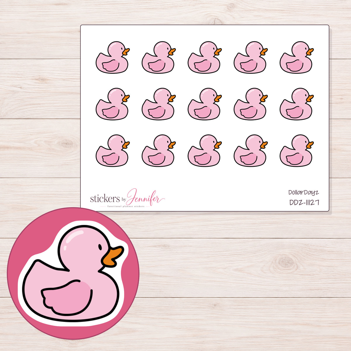 DDZ-11127 planner sticker sheet with enlarged sticker detail