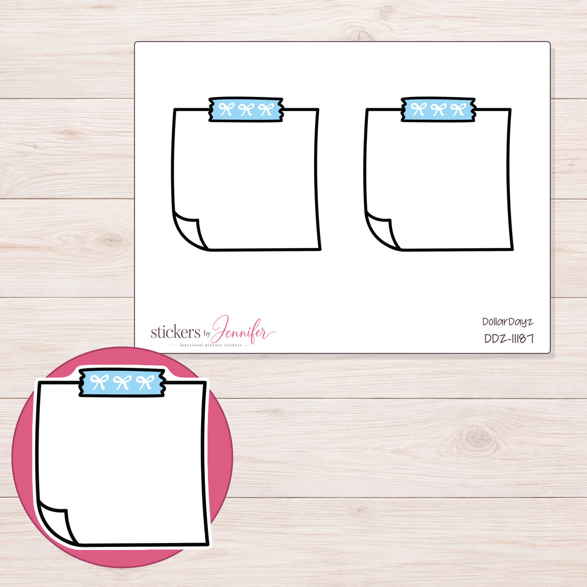 DDZ-11187 planner sticker sheet with enlarged sticker detail