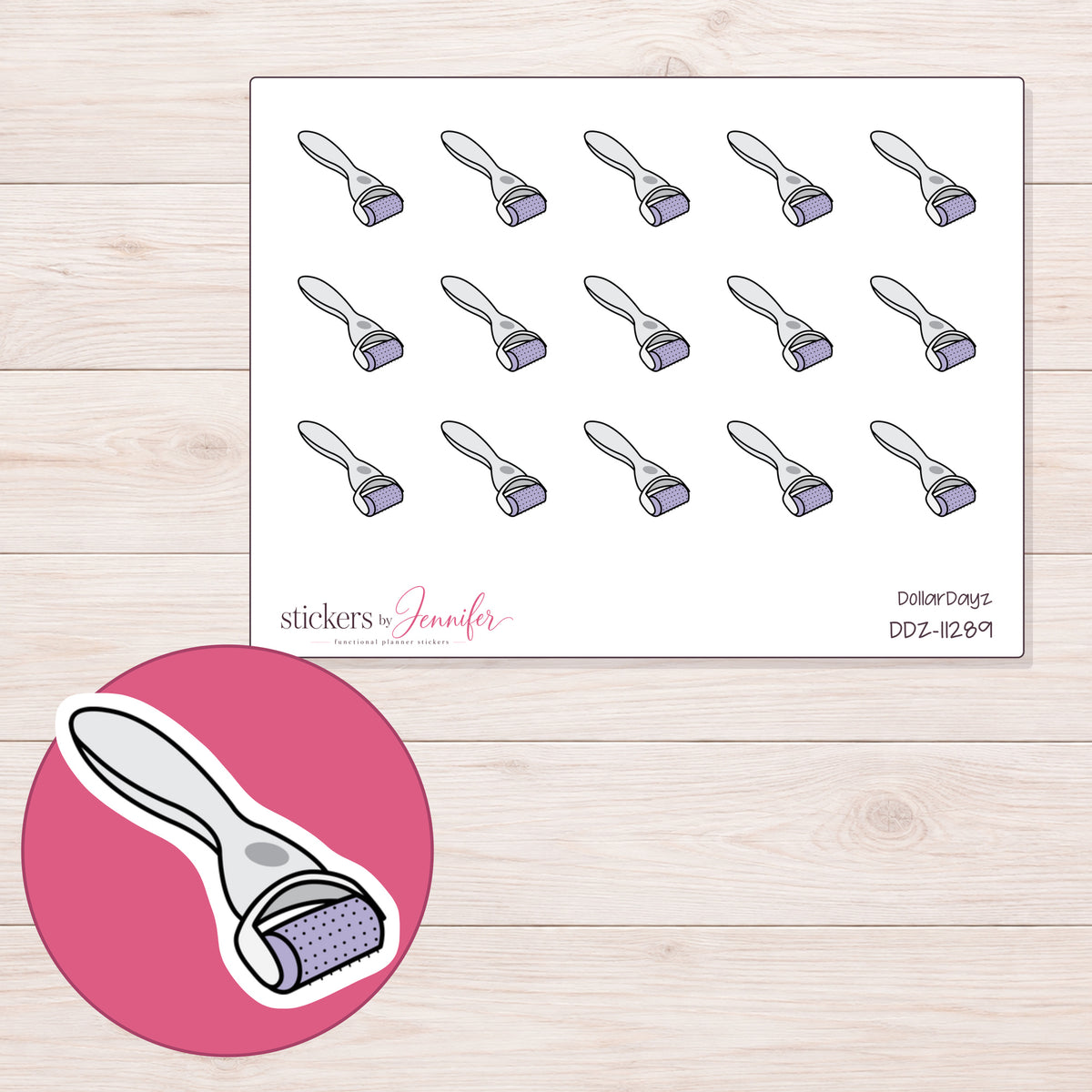 DDZ-11289 planner sticker sheet with enlarged sticker detail