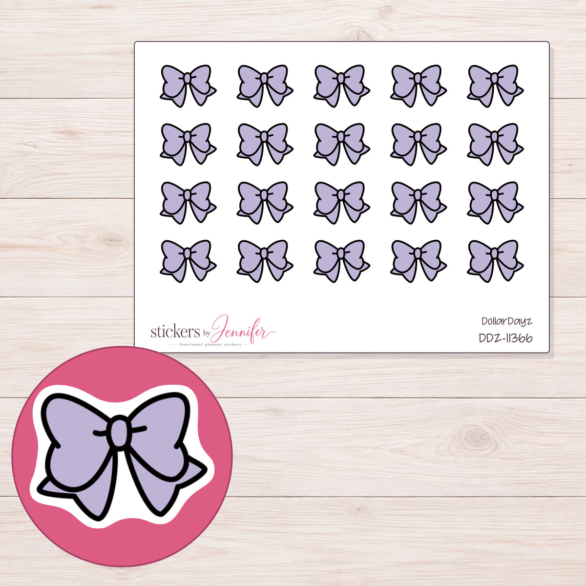 DDZ-11366 planner sticker sheet with enlarged sticker detail