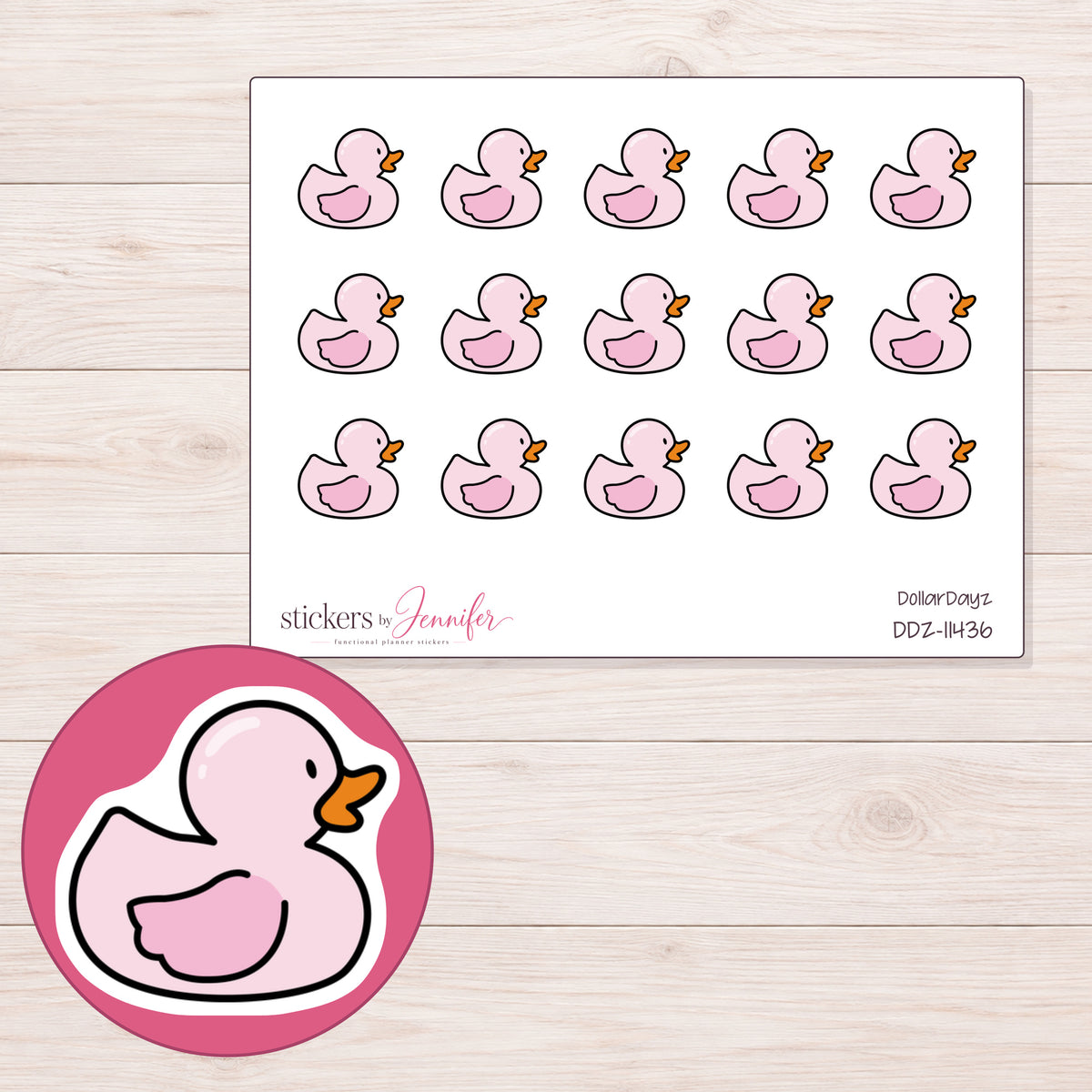 DDZ-11436 planner sticker sheet with enlarged sticker detail