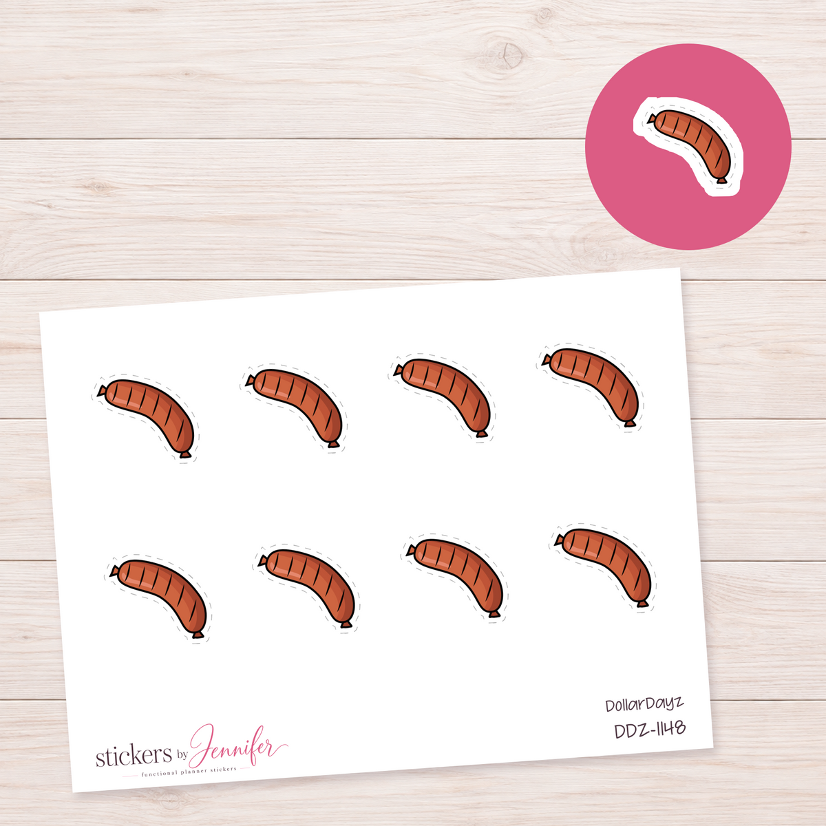 Sausage Planner Stickers | DDZ-1148