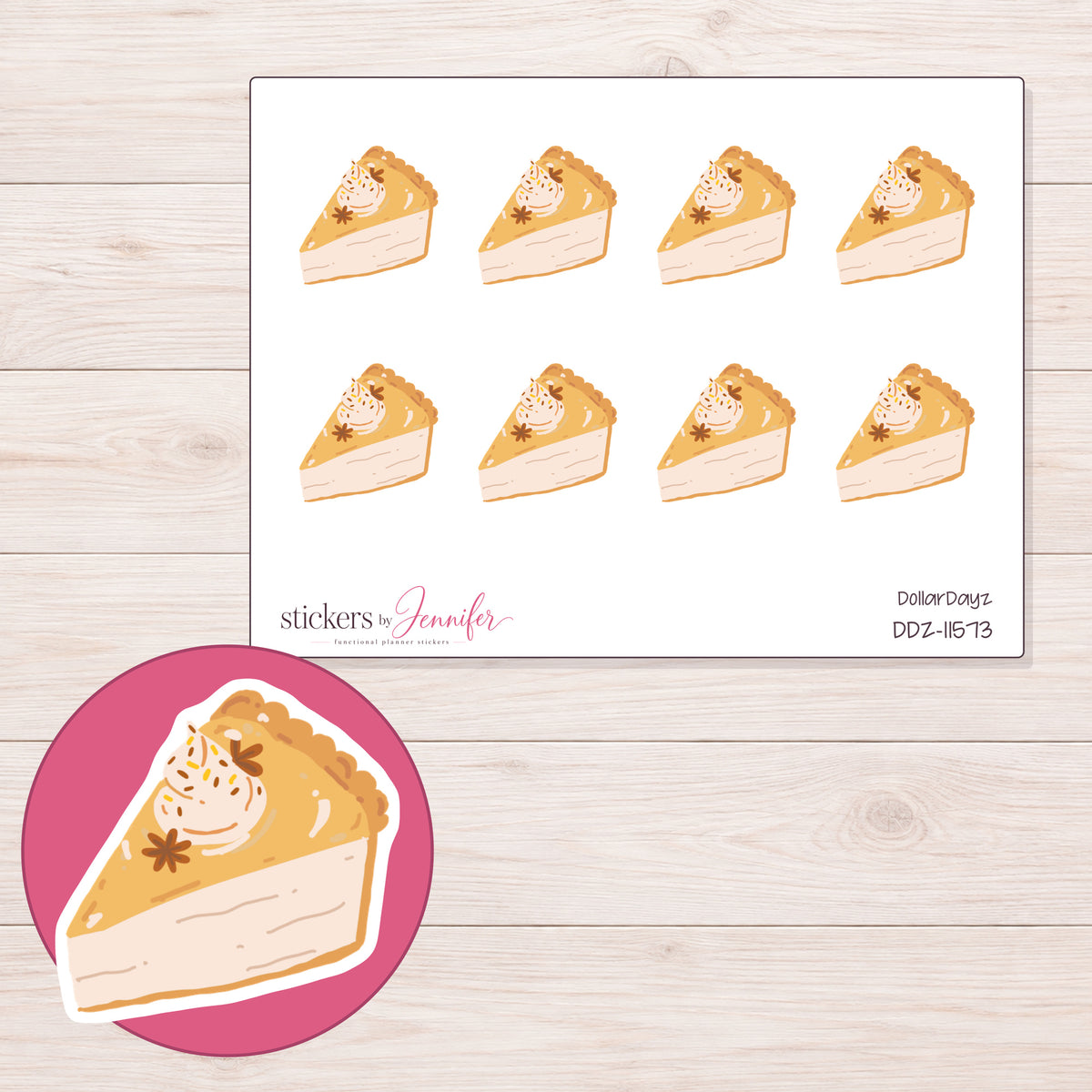 DDZ-11573 planner sticker sheet with enlarged sticker detail