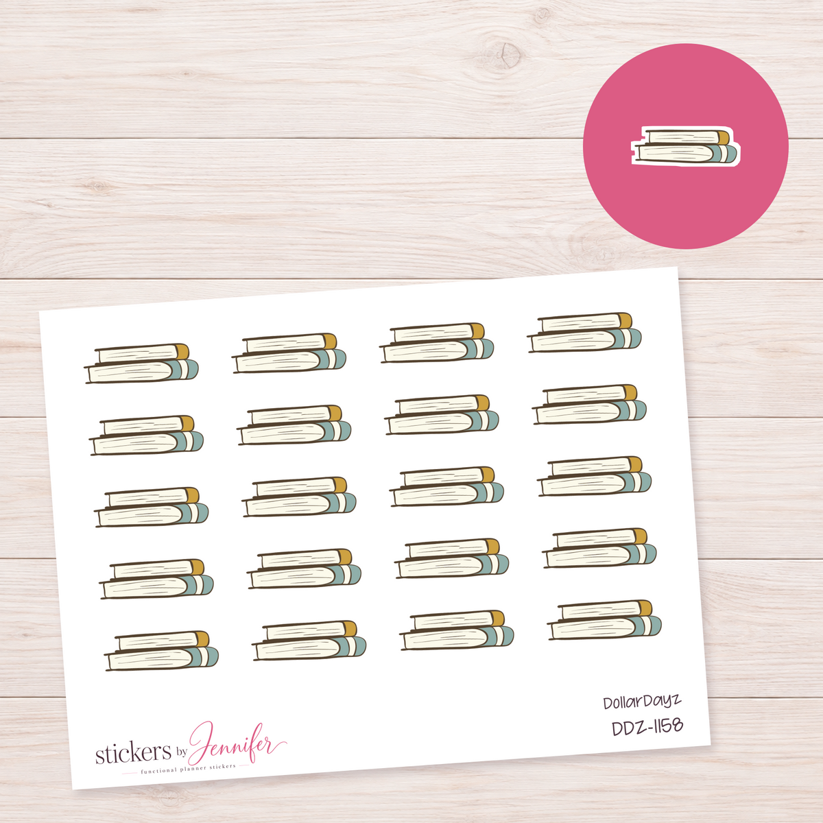 Stack of Books Planner Stickers | DDZ-1158