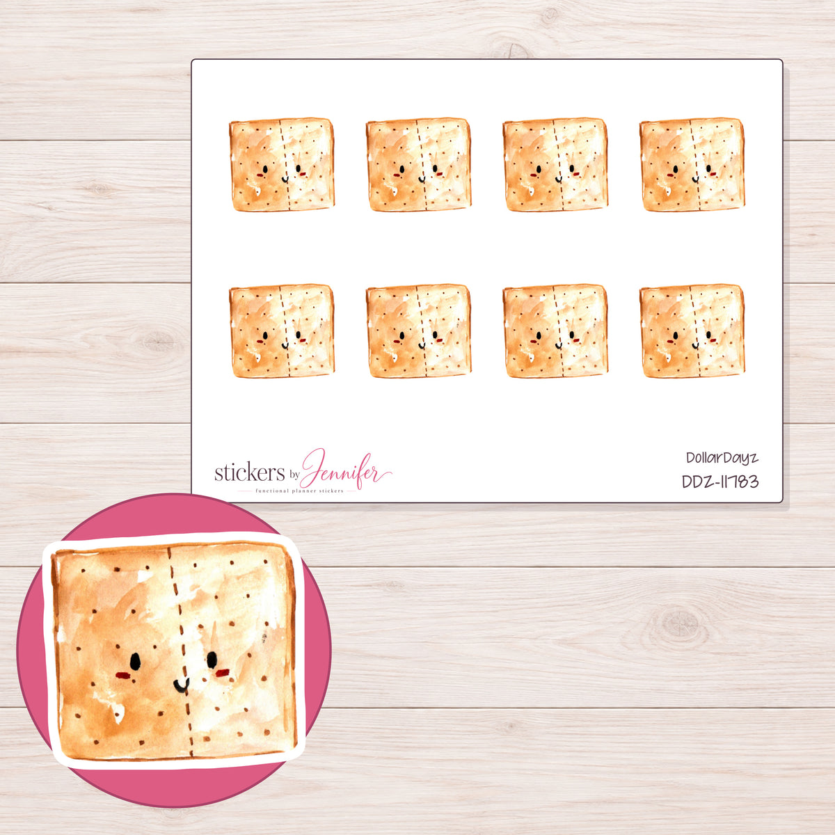 DDZ-11783 planner sticker sheet with enlarged sticker detail