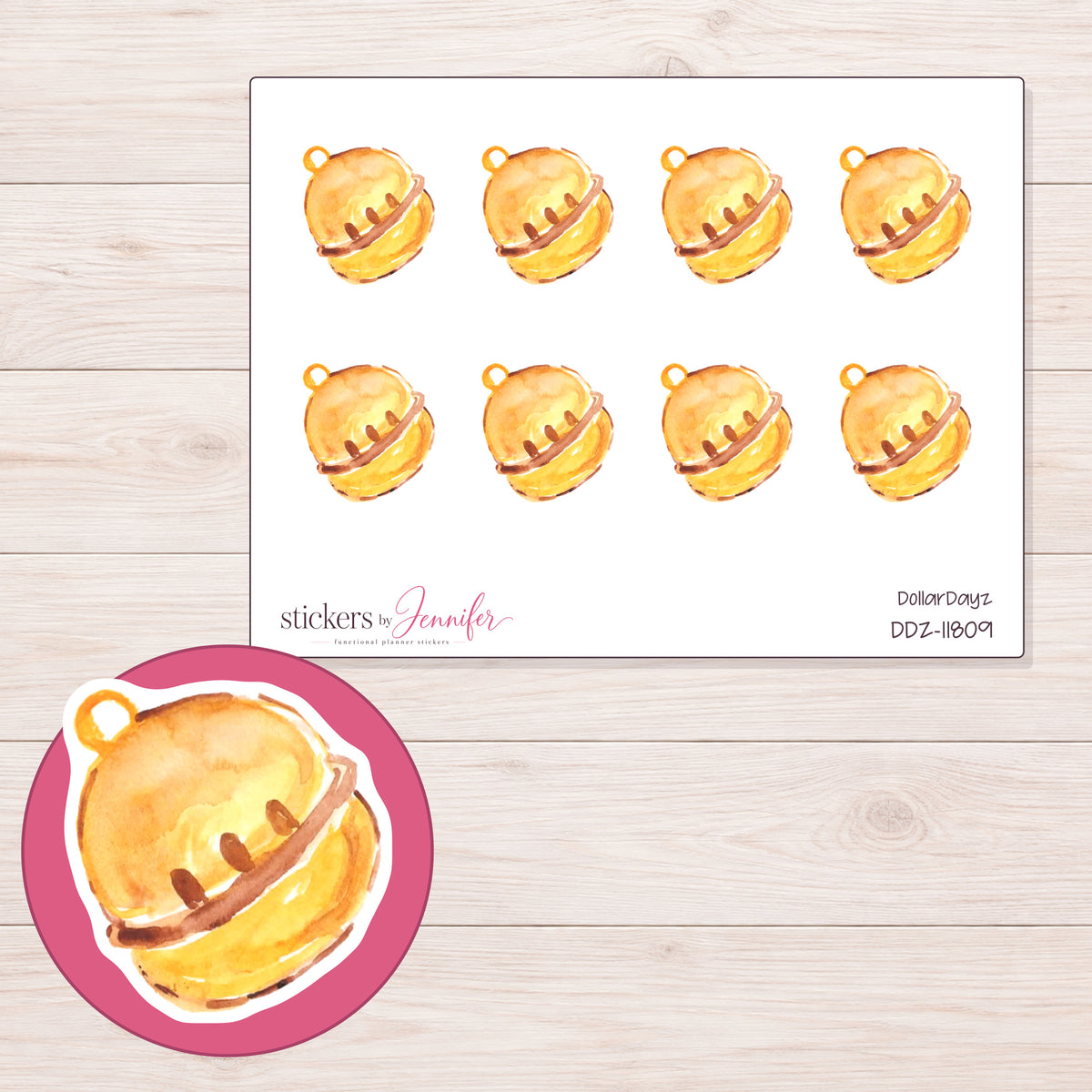 DDZ-11809 planner sticker sheet with enlarged sticker detail
