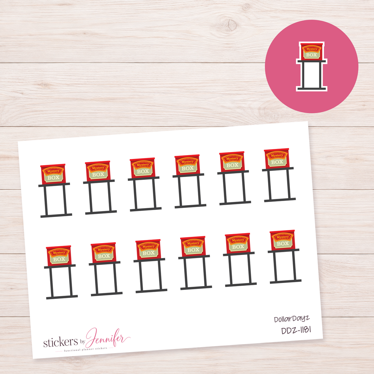 Mystery Box Stand Planner Stickers | DDZ-1181