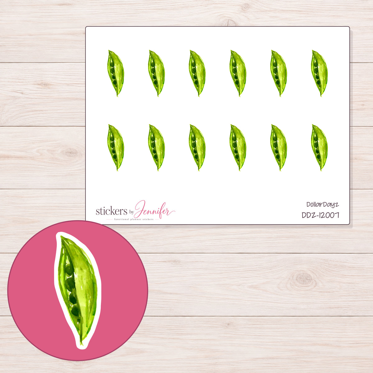 DDZ-12007 planner sticker sheet with enlarged sticker detail
