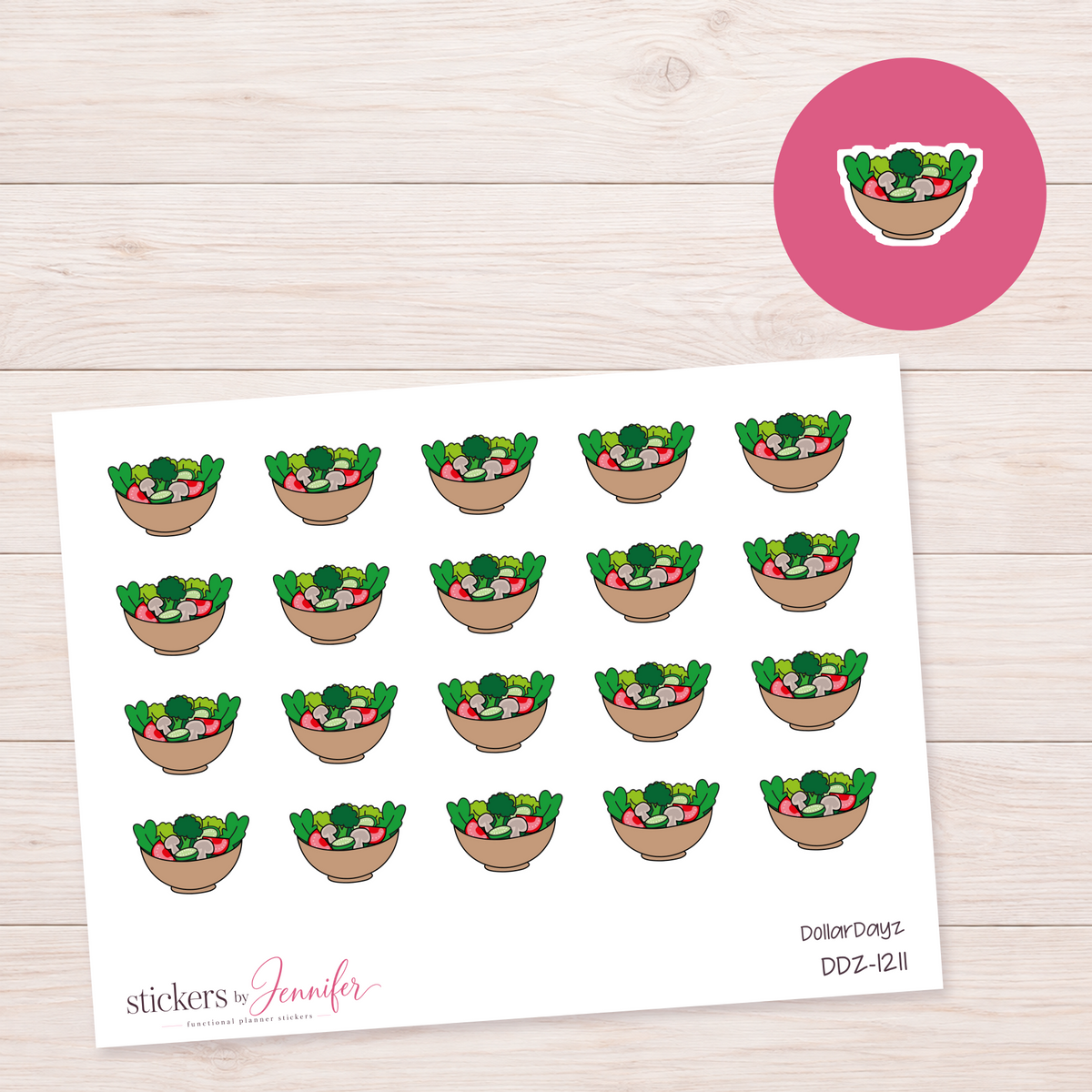 Brown Salad Bowl Planner Stickers | DDZ-1211