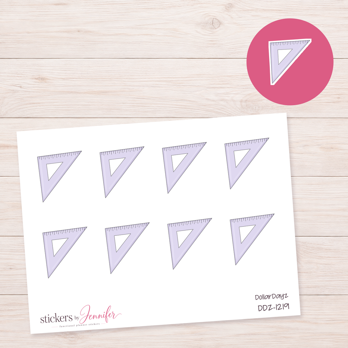 Lavender Triangle Ruler Planner Stickers | DDZ-1219