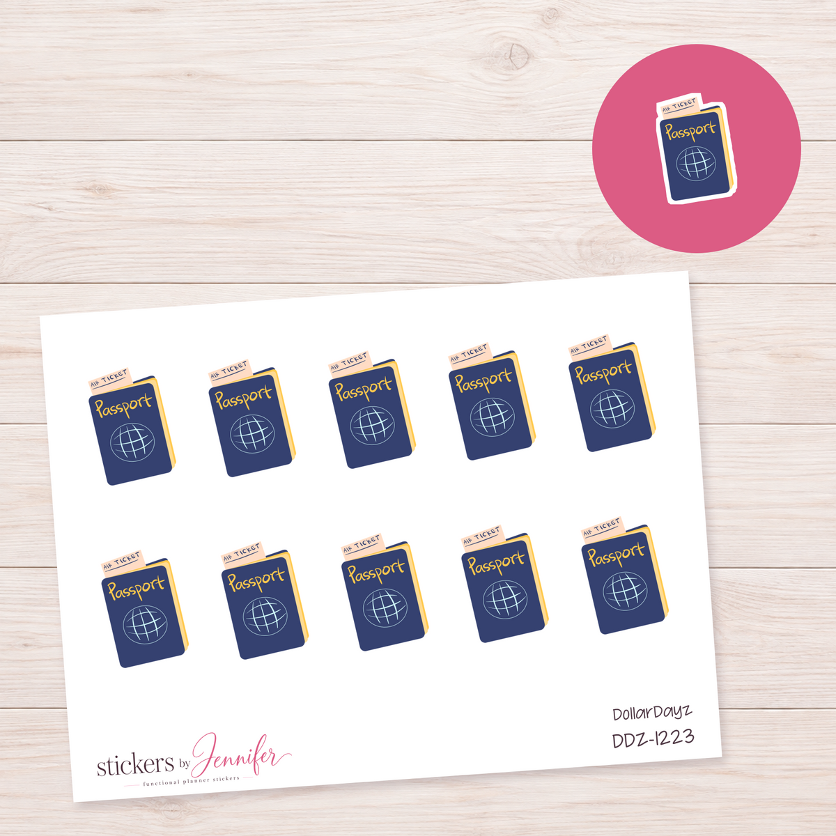 Passport and Ticket Planner Stickers | DDZ-1223