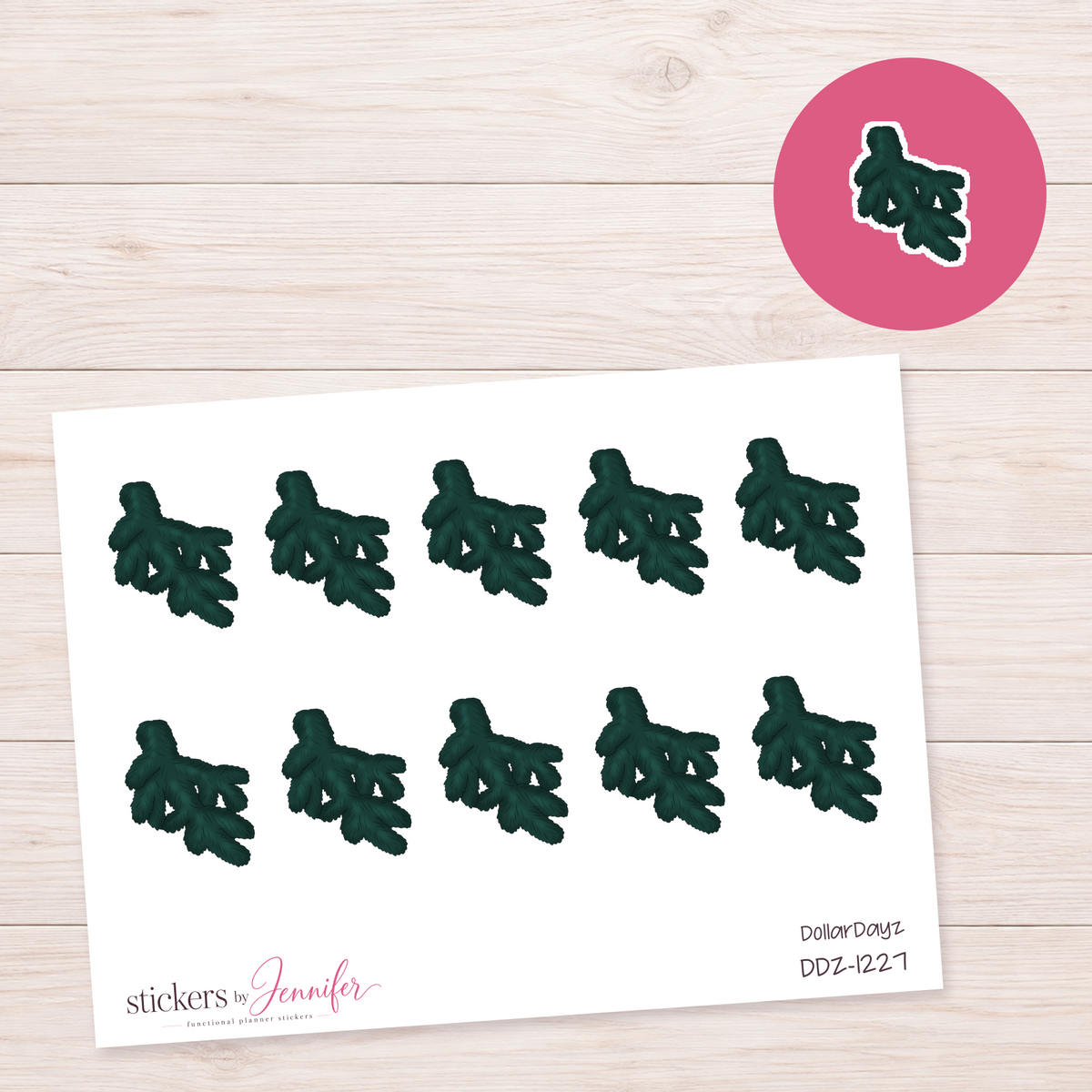 Evergreen Branch Planner Stickers | DDZ-1227