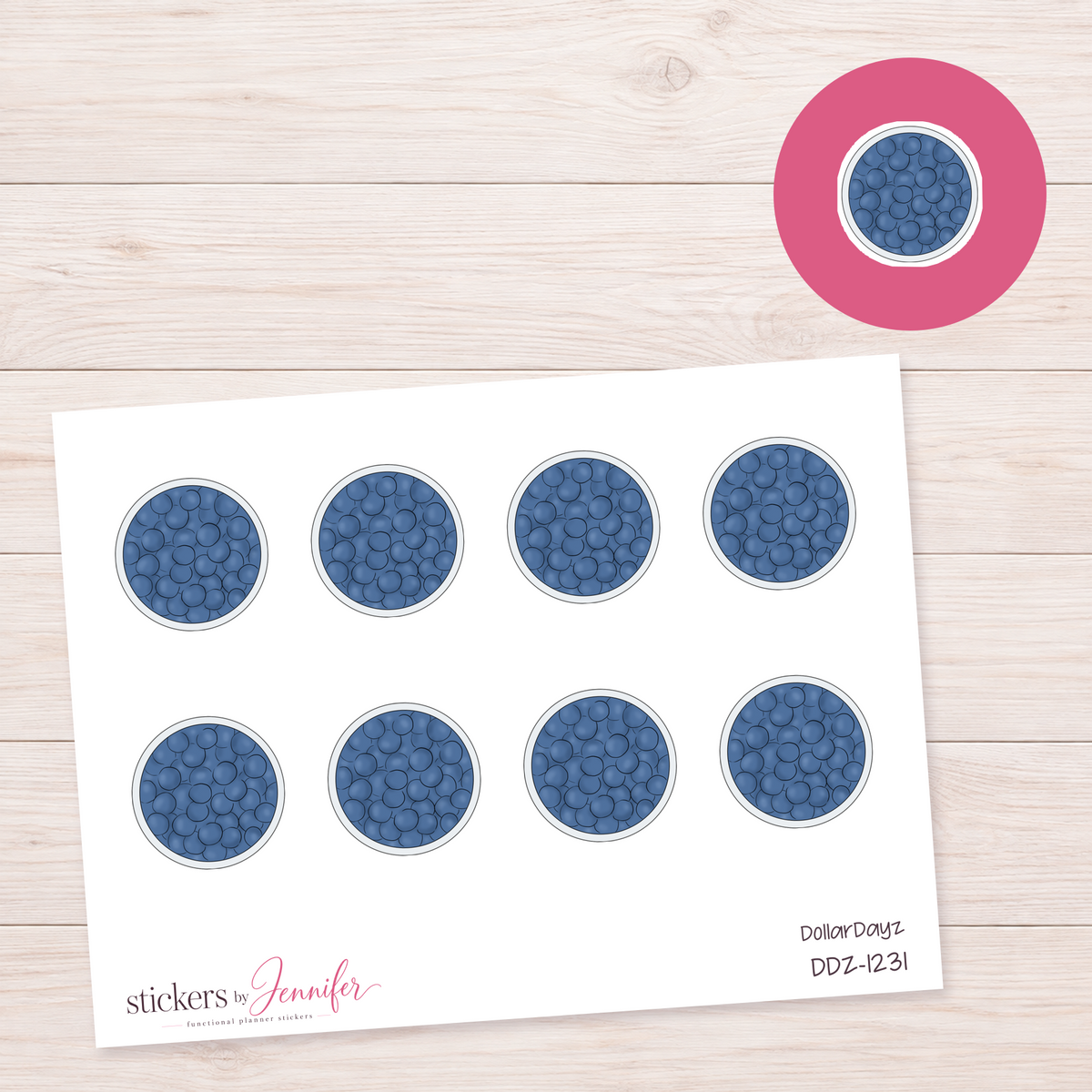 Blueberry Bowl Planner Stickers | DDZ-1231