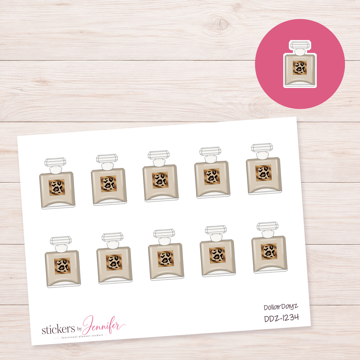 Leopard Label Perfume Planner Stickers | DDZ-1234