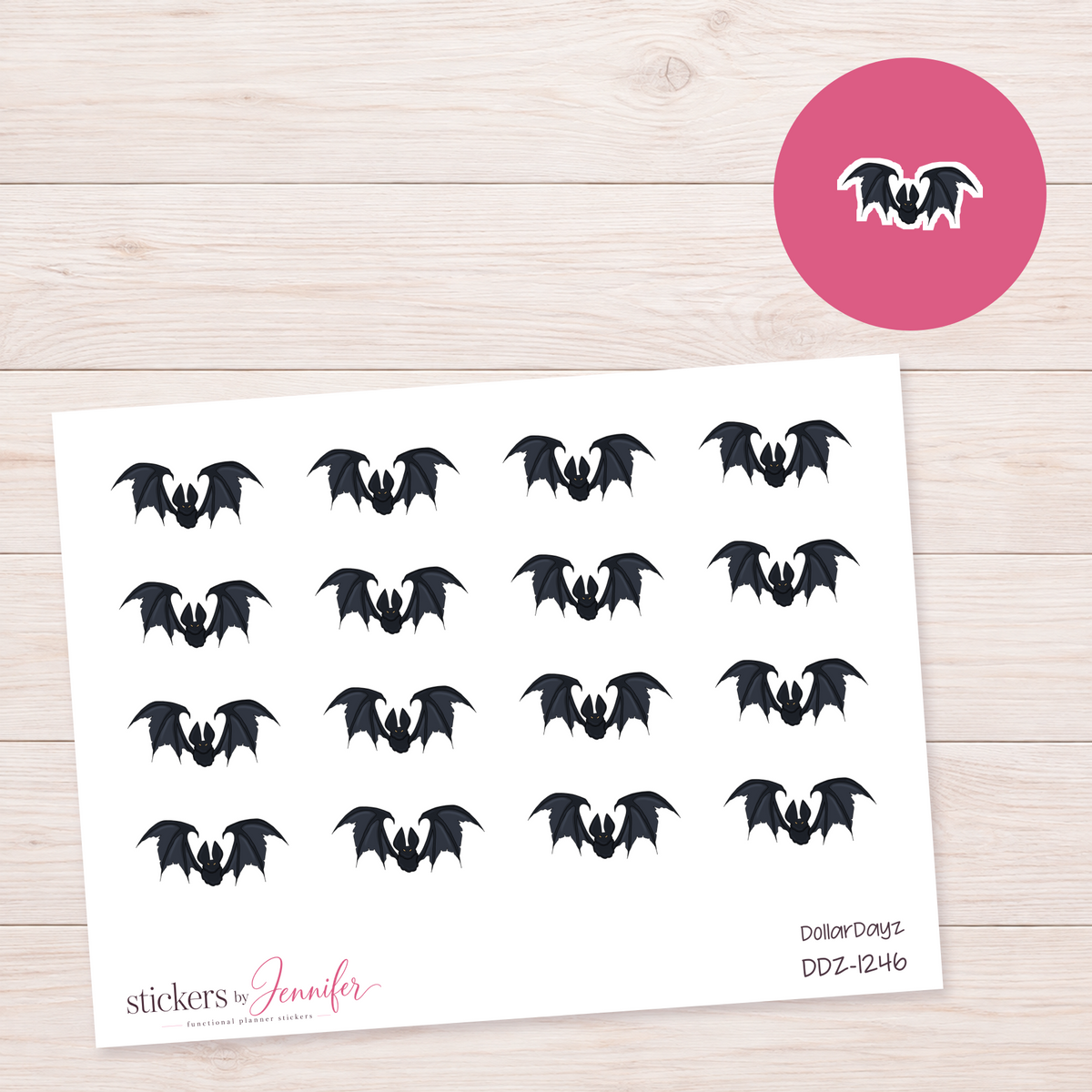 Dark Blue Bat Planner Stickers | DDZ-1246