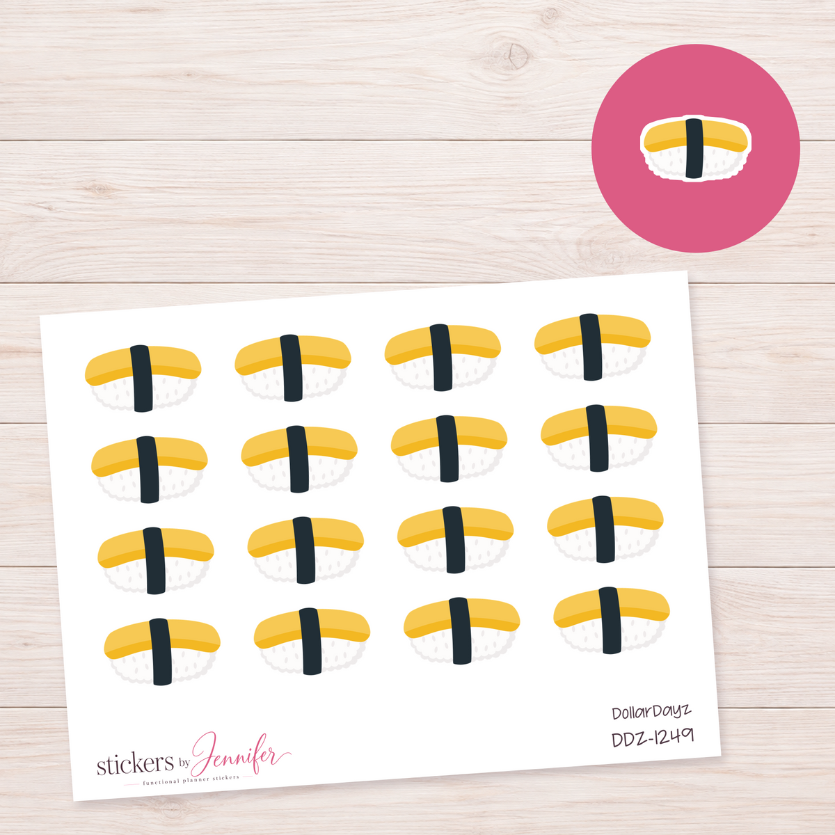 Egg Sushi Planner Stickers | DDZ-1249