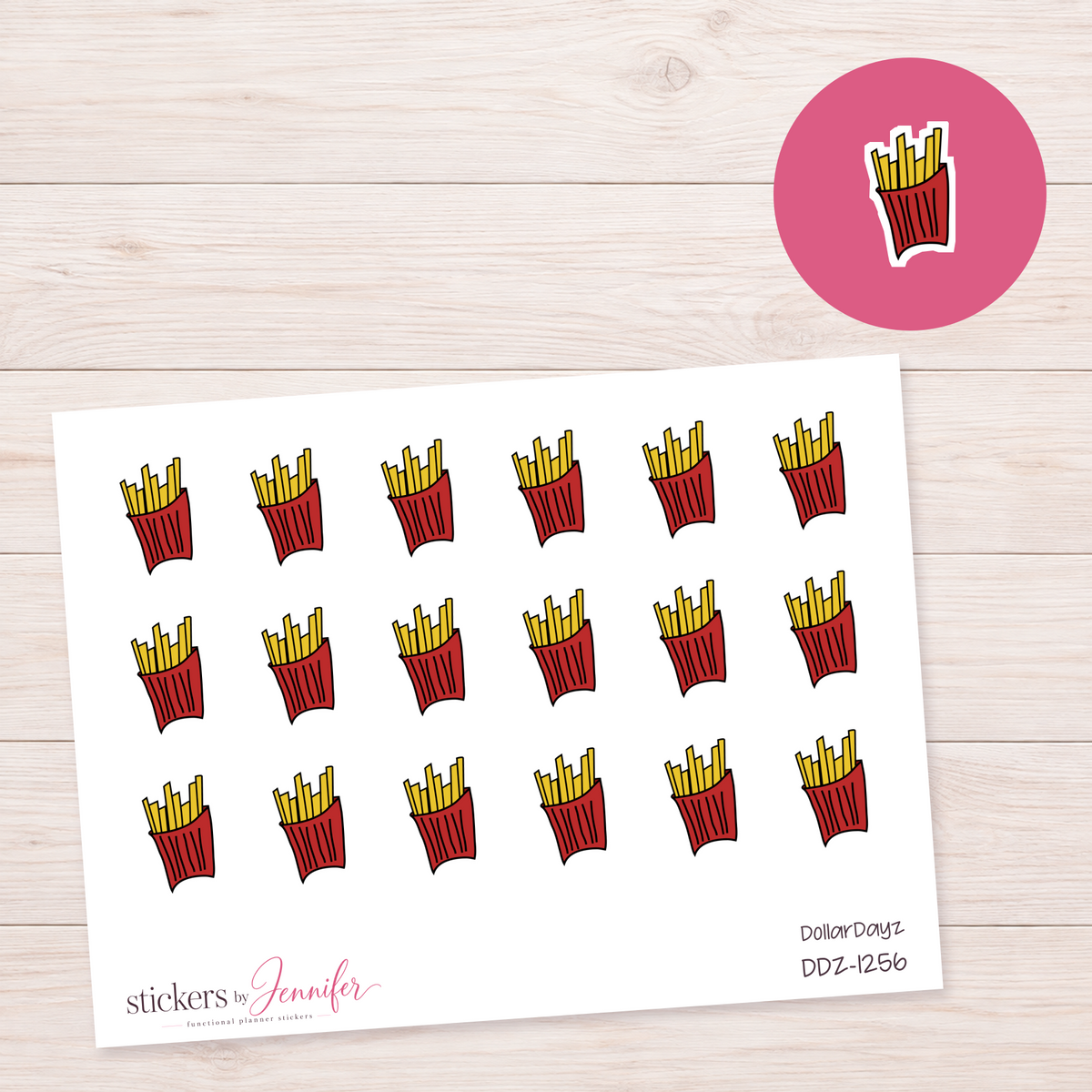 French Fries Planner Stickers | DDZ-1256