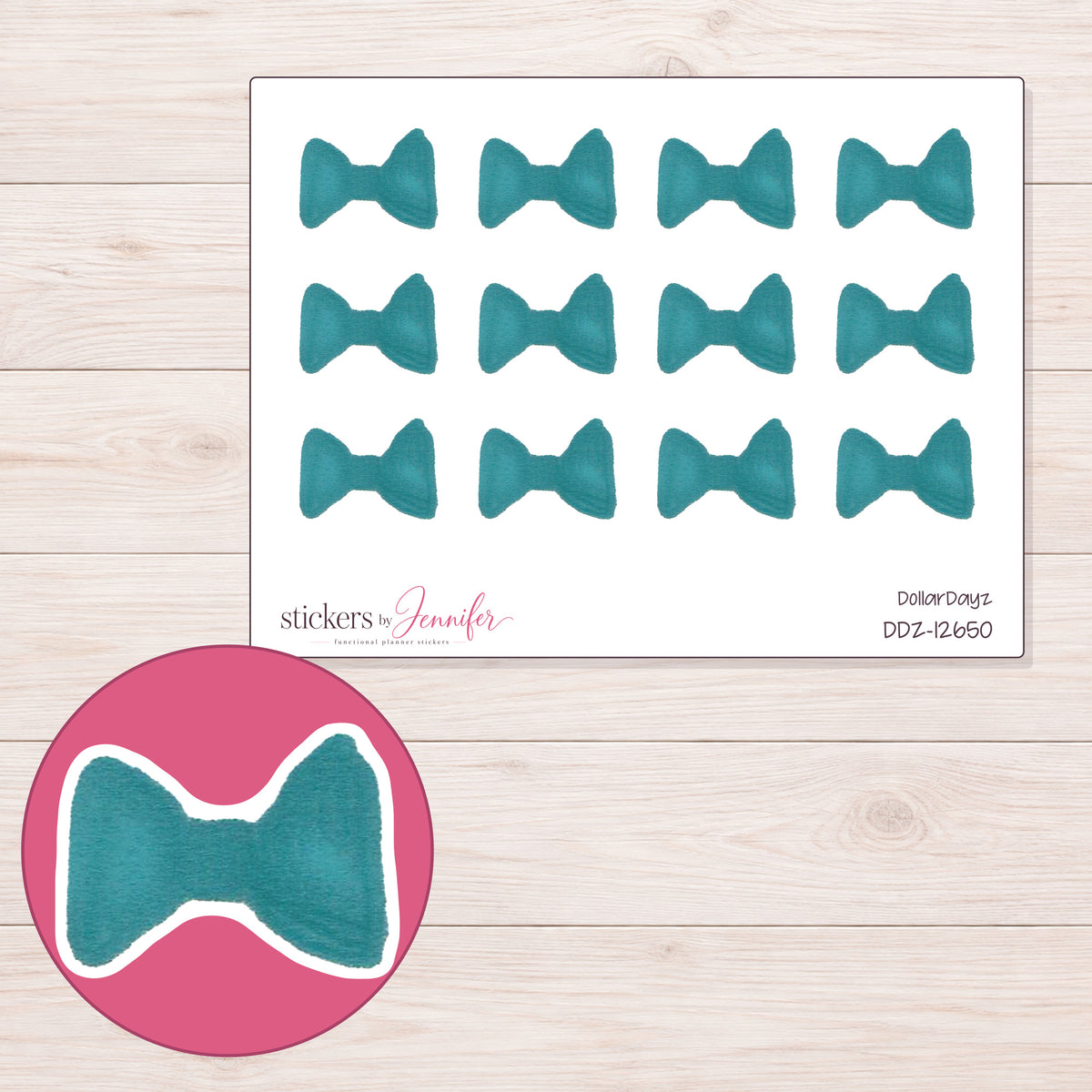 DDZ-12650 planner sticker sheet with enlarged sticker detail