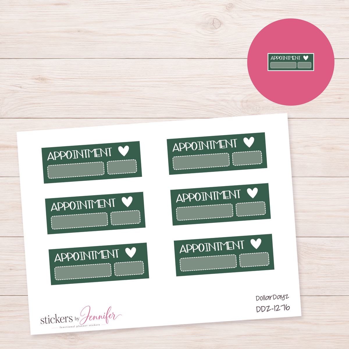 Forest Green Appointment Label Planner Stickers | DDZ-1276