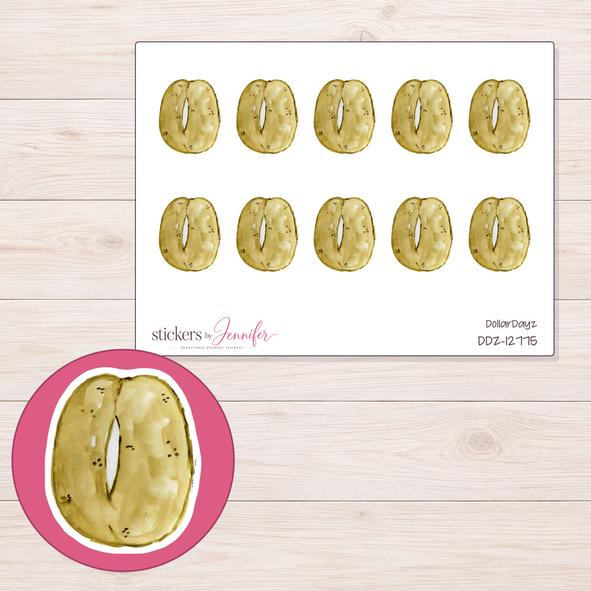 DDZ-12775 planner sticker sheet with enlarged sticker detail