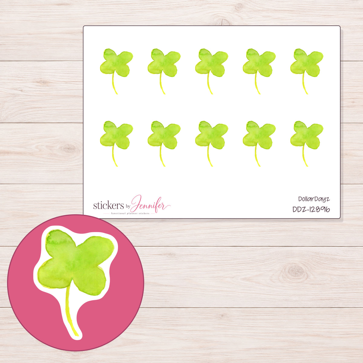 DDZ-12896 planner sticker sheet with enlarged sticker detail