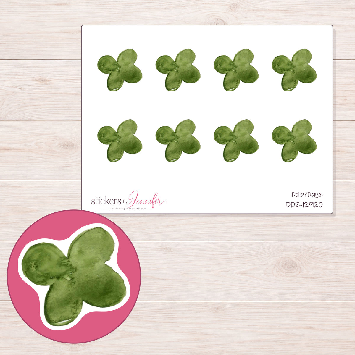 DDZ-12920 planner sticker sheet with enlarged sticker detail