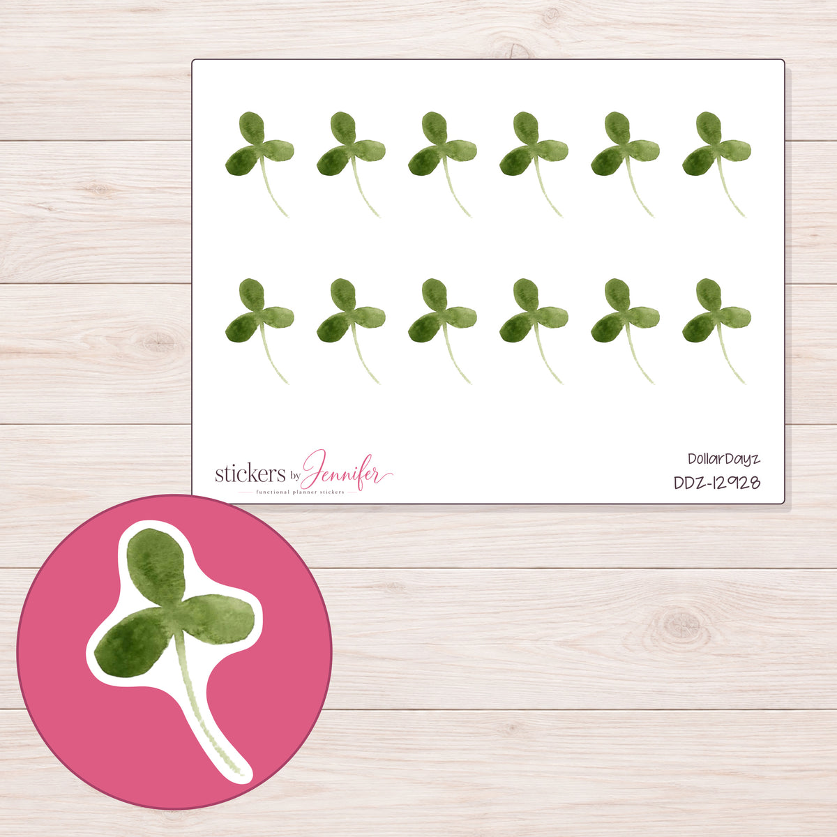 DDZ-12928 planner sticker sheet with enlarged sticker detail