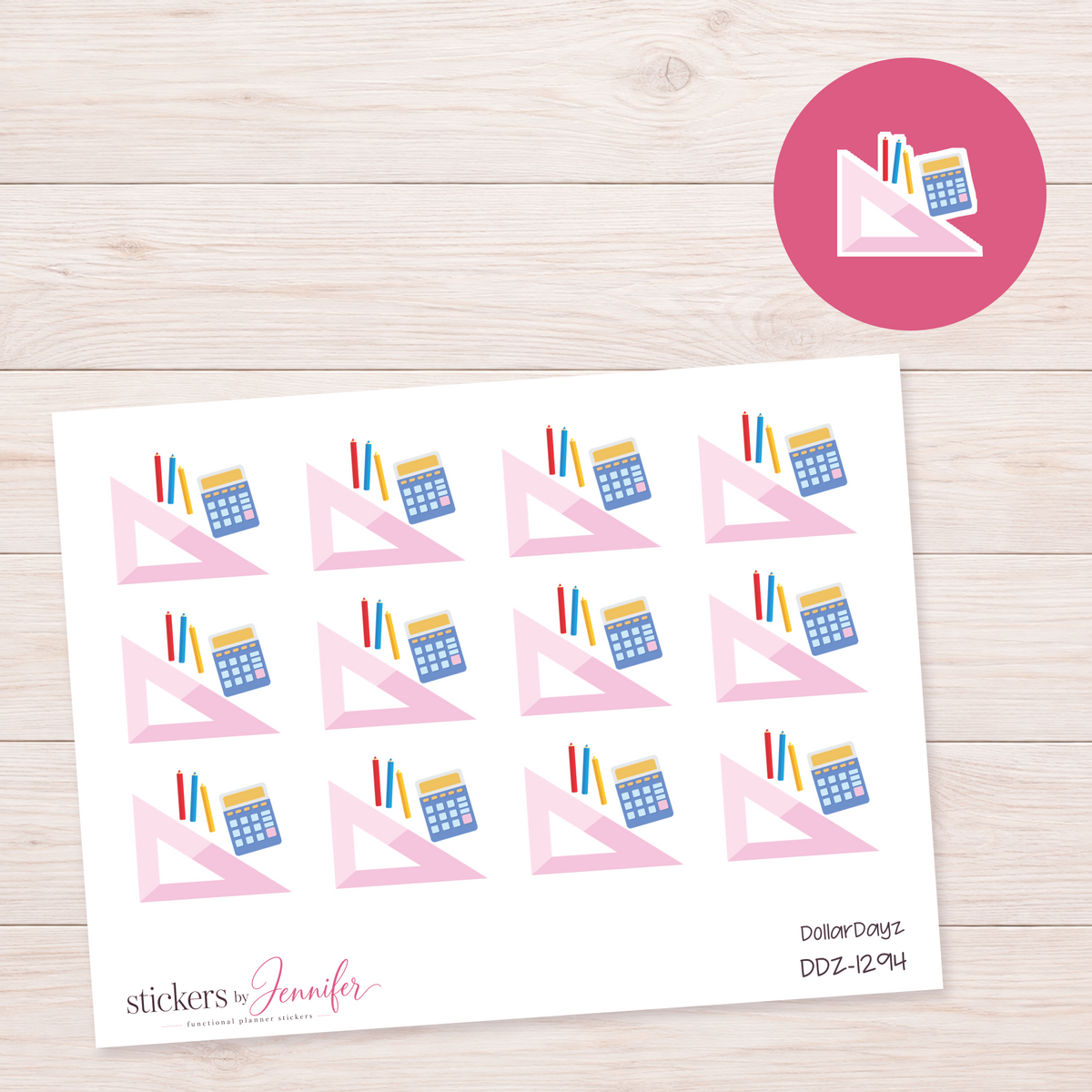 Math Study Supplies Planner Stickers | DDZ-1294