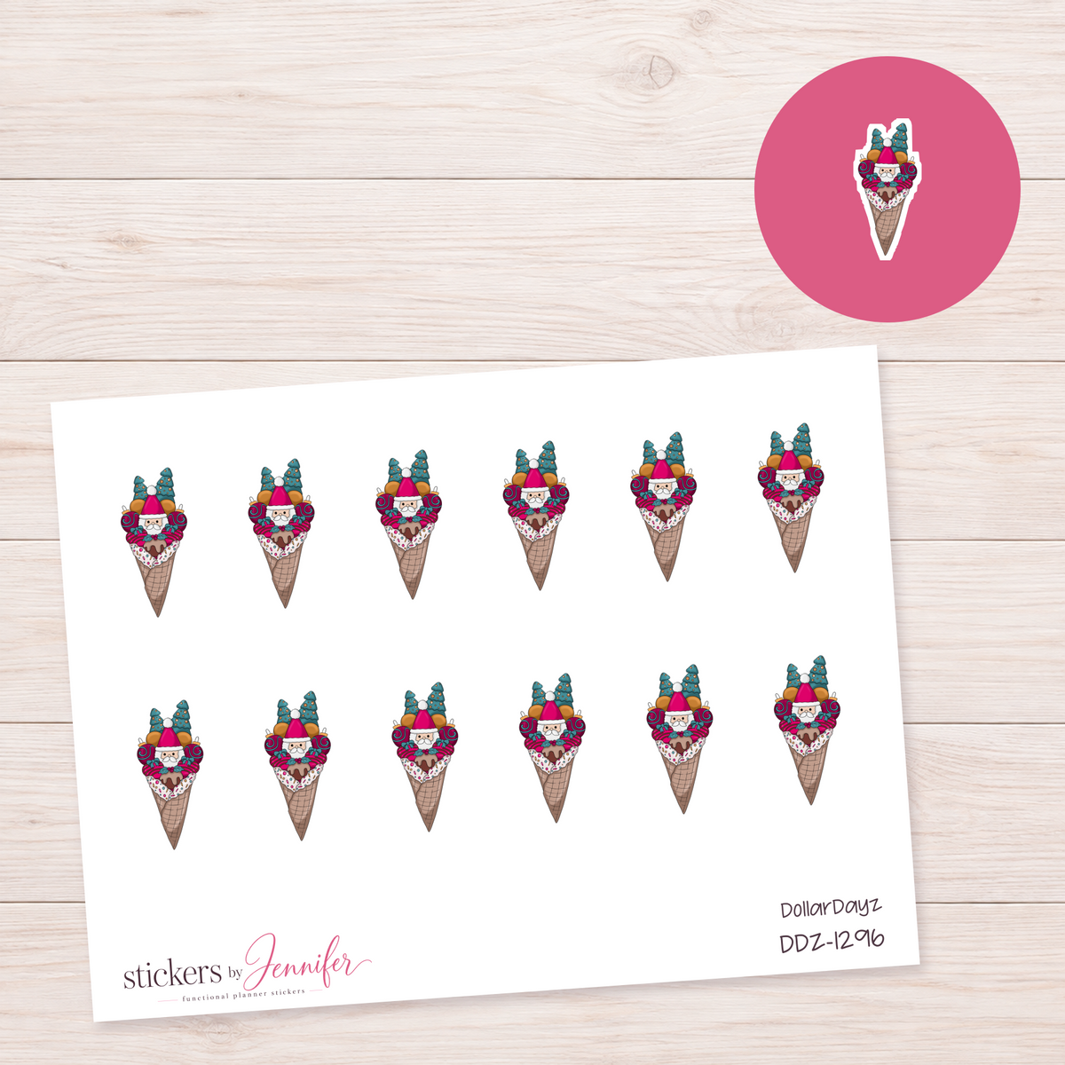 Fantasy Ice Cream Cone Planner Stickers | DDZ-1296