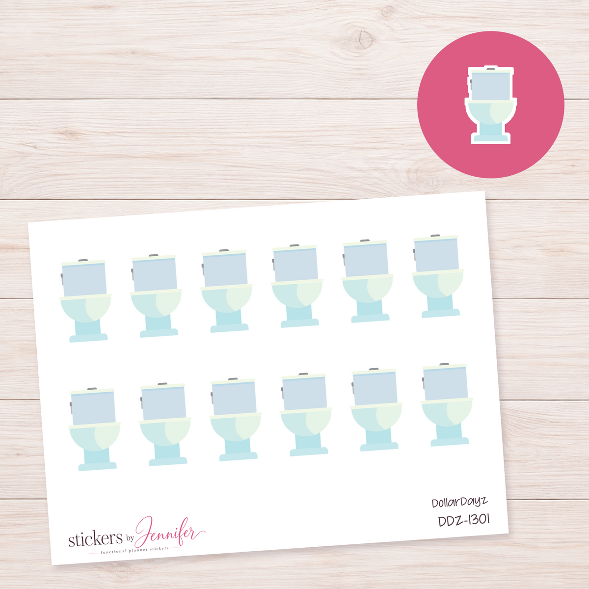 Mint Toilet Planner Stickers | DDZ-1301