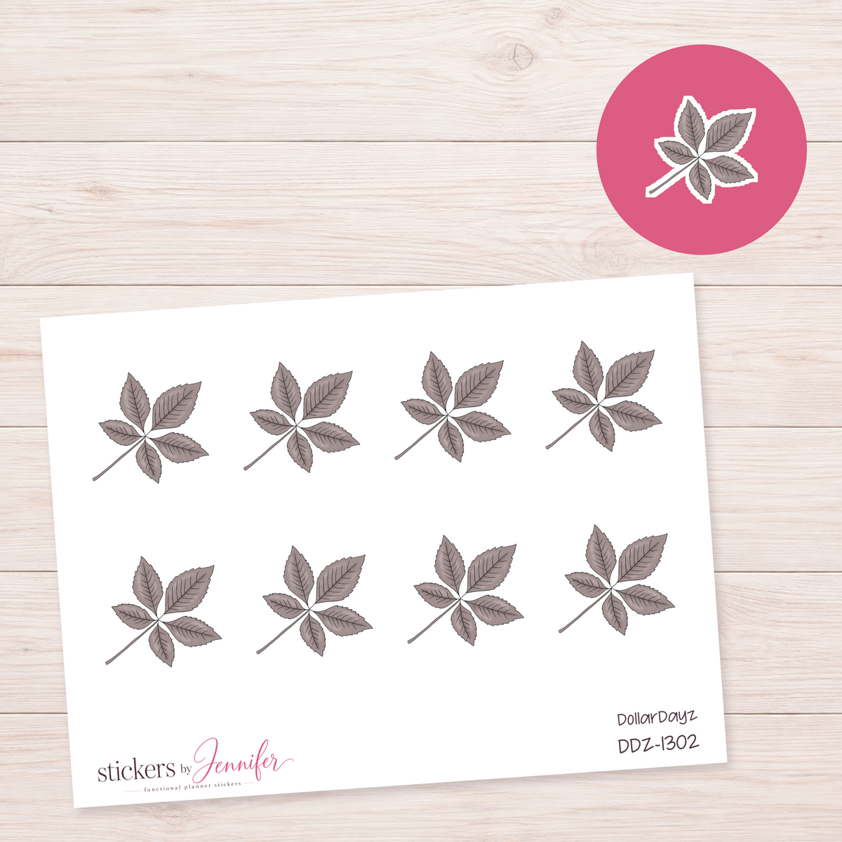 Muted Leaf Cluster Planner Stickers | DDZ-1302
