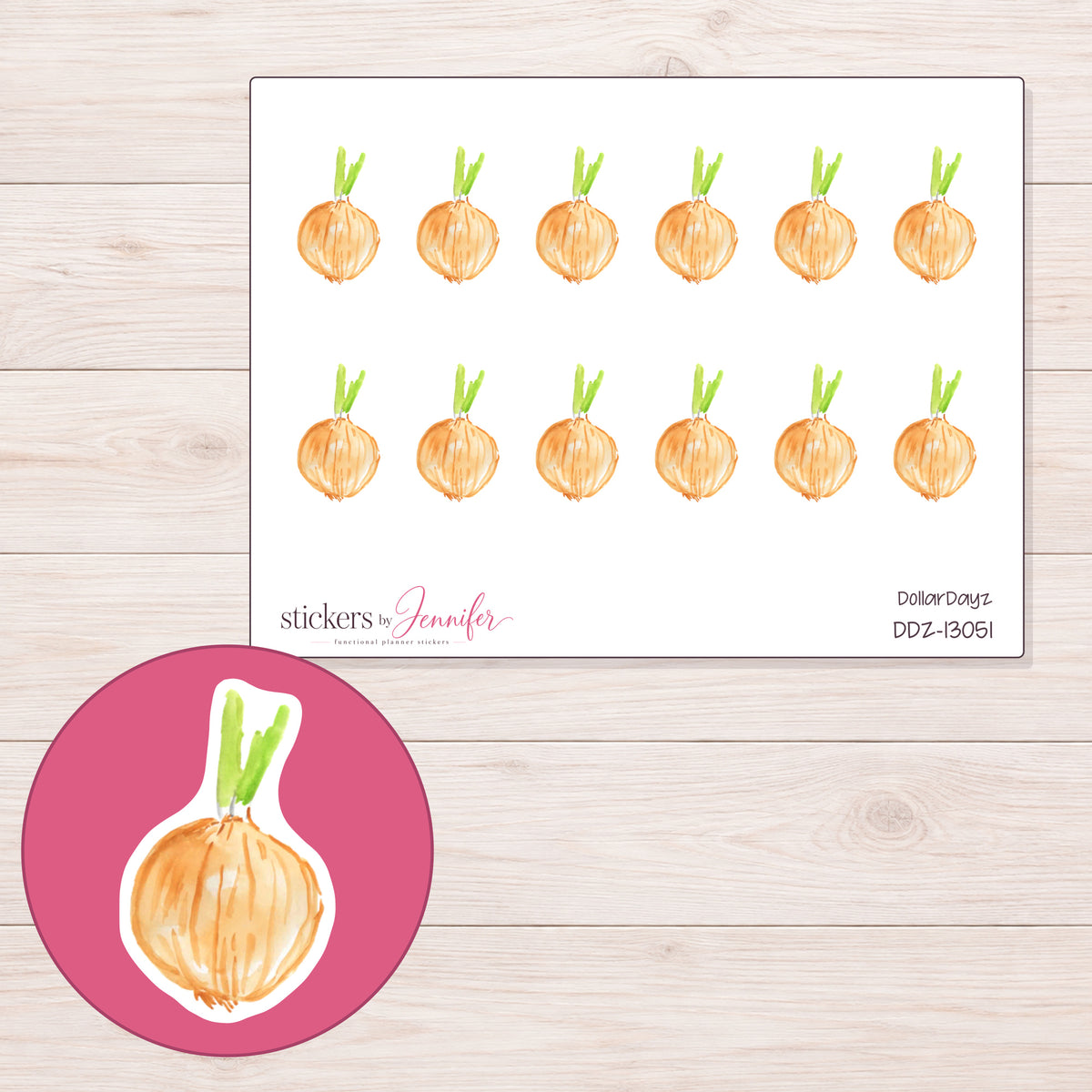 DDZ-13051 planner sticker sheet with enlarged sticker detail