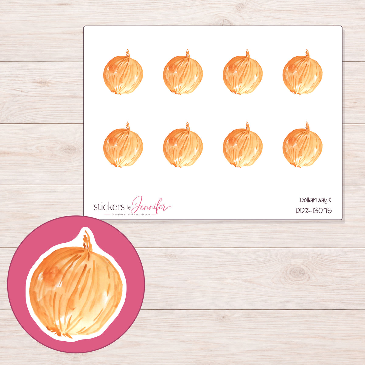 DDZ-13075 planner sticker sheet with enlarged sticker detail