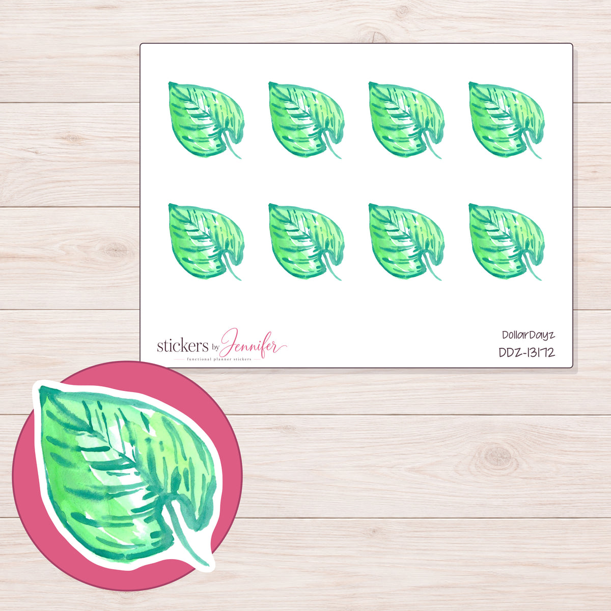 DDZ-13172 planner sticker sheet with enlarged sticker detail