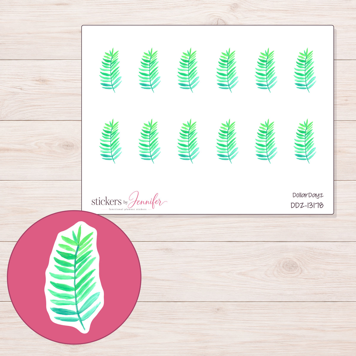 DDZ-13178 planner sticker sheet with enlarged sticker detail
