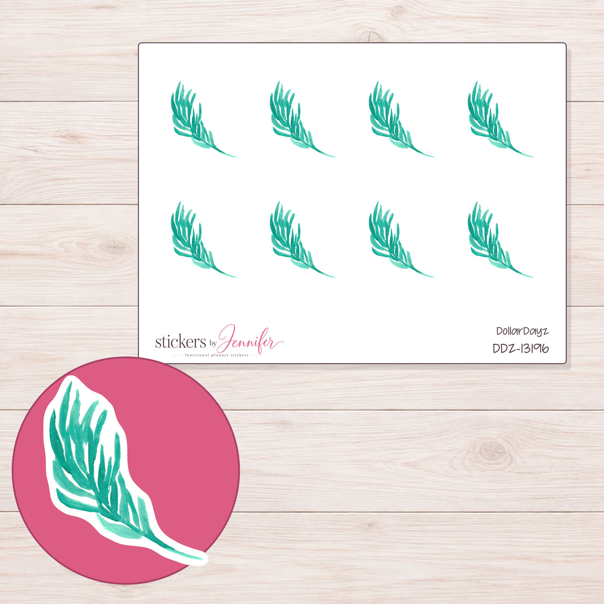 DDZ-13196 planner sticker sheet with enlarged sticker detail