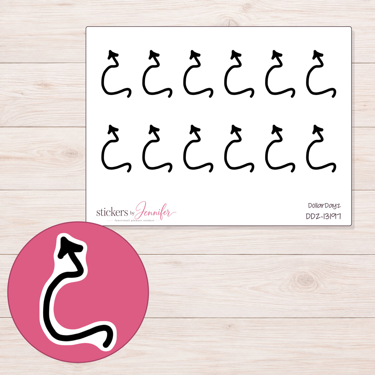 DDZ-13197 planner sticker sheet with enlarged sticker detail