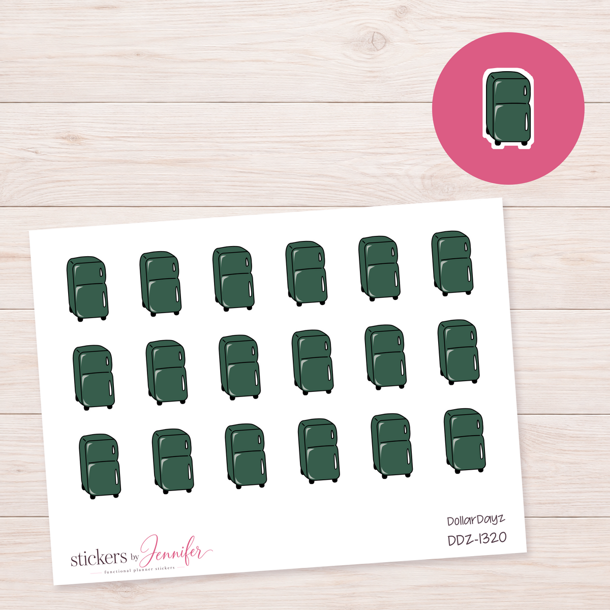 Forest Green Refrigerator Planner Stickers | DDZ-1320