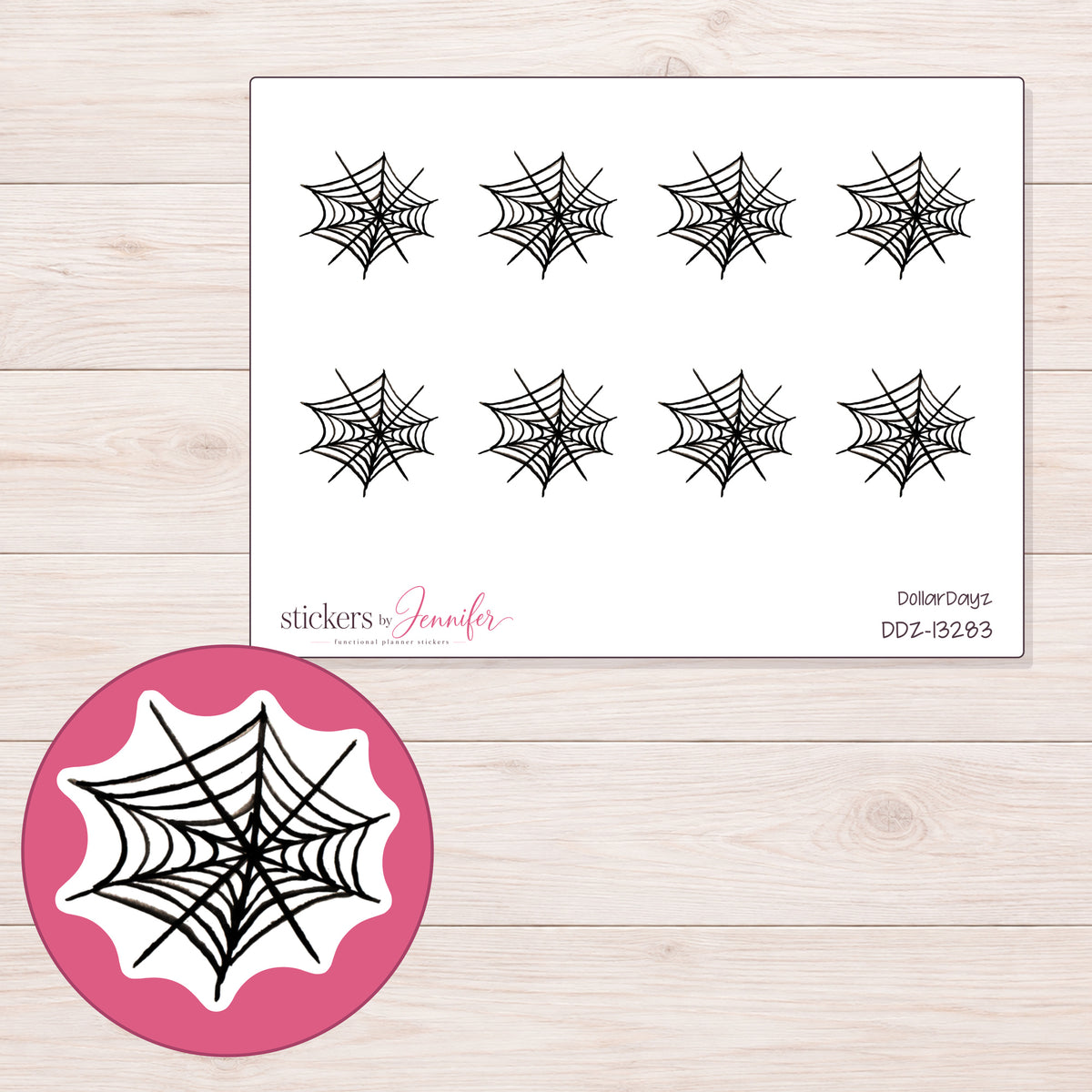 DDZ-13283 planner sticker sheet with enlarged sticker detail