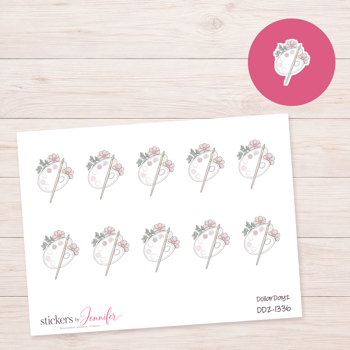 Floral Paint Palette Planner Stickers | DDZ-1336
