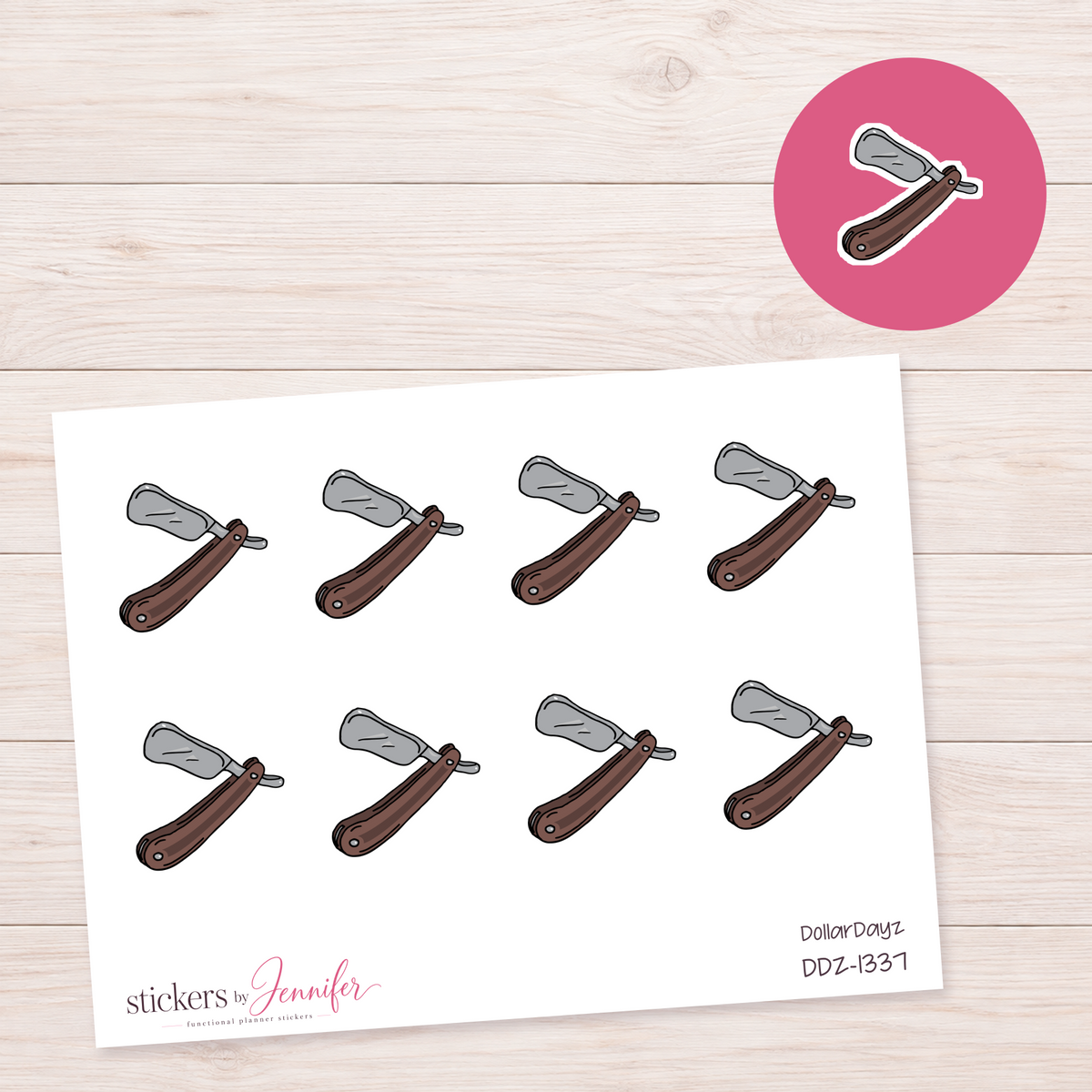 Straight Razor Planner Stickers | DDZ-1337